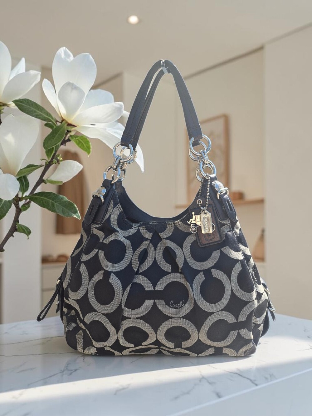 Coach Vintage Madison Op Art Maggie Shoulder Bag - Picture 1 of 16